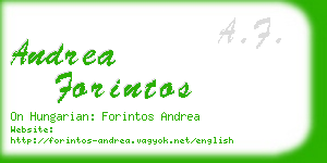 andrea forintos business card